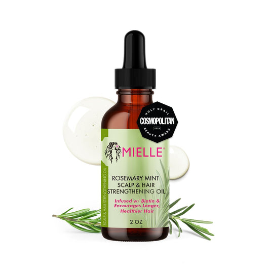 Rosemary & Mint Hair Oil, Split Ends & Dry Scalp Treatment - Made with Biotin & Essential Oils for Strengthening, Soothing, Moisturizing & Encouraging Longer, Healthier Hair (2 Fl Oz)