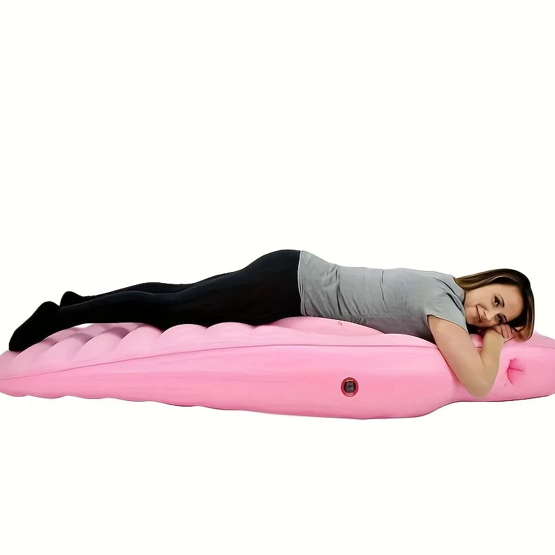 1Pc Inflatable Mat for Pregnancy Yoga PVC Portable Multi Use Mat with Carrying Bag Ideal for Indoor Outdoor Sleep Relaxation