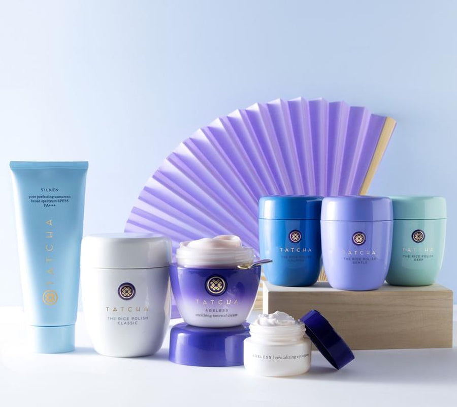 TATCHA Jumbo Silken SPF 35, Ageless Face and Eye 4 Pc Ritual