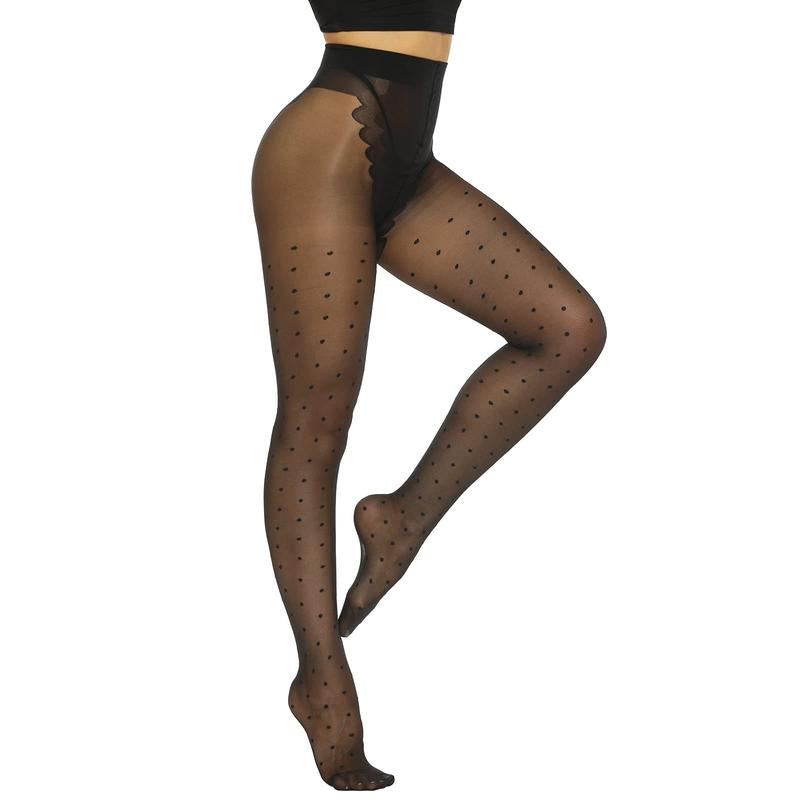MANZI Tights for Women Patterned Stockings for Women Sheer Ultra Thin High Waist Pantyhose