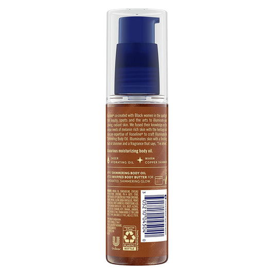 Illuminate Me Shimmering Body Oil Created for Melanin Rich Skin, Illuminates Skin with Finishing Touch of Shimmer for Glowing Skin 3.3 Oz